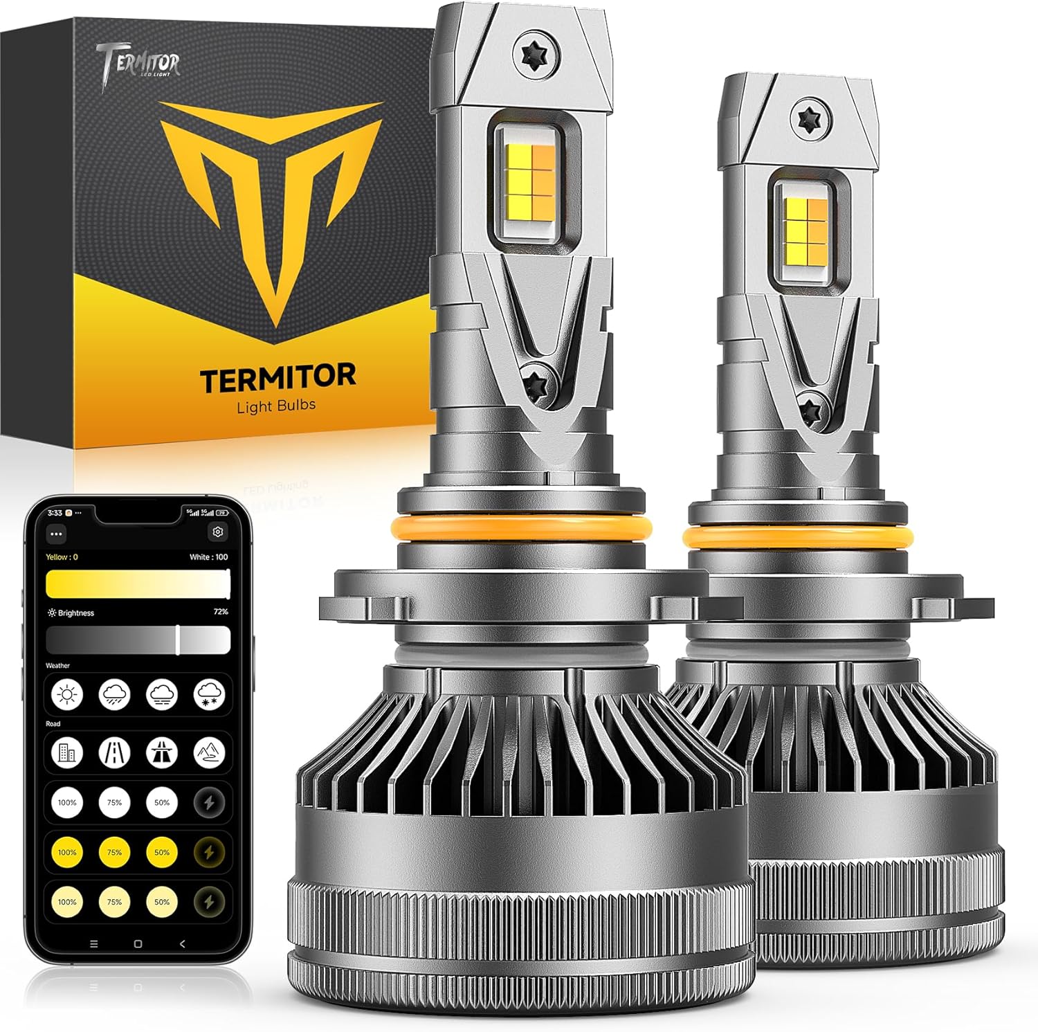FAHREN Termitor 9005/HB3 Smart LED Headlight Bulbs 15X